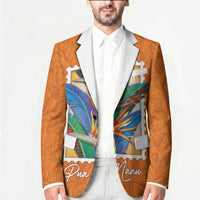 Aloha Hawaii Pua Manu Blazer Hawaiian Bird of Paradise Flowers Stylized Stamp LT14 - Polynesian Pride
