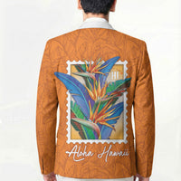Aloha Hawaii Pua Manu Blazer Hawaiian Bird of Paradise Flowers Stylized Stamp LT14 - Polynesian Pride