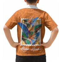 Aloha Hawaii Pua Manu Kid Hawaiian Shirt Hawaiian Bird of Paradise Flowers Stylized Stamp LT14 - Polynesian Pride