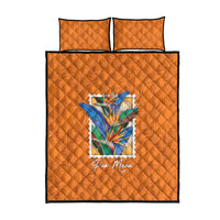 Aloha Hawaii Pua Manu Quilt Bed Set Hawaiian Bird of Paradise Flowers Stylized Stamp LT14 - Polynesian Pride