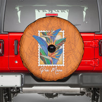 Aloha Hawaii Pua Manu Spare Tire Cover Hawaiian Bird of Paradise Flowers Stylized Stamp LT14 - Polynesian Pride
