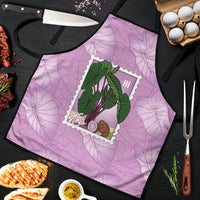 Aloha Hawaii Kalo Apron Hawaiian Taro Leaves Stylized Stamp LT14 Purple - Polynesian Pride