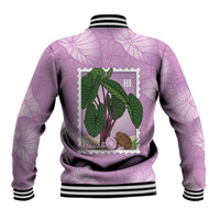 Aloha Hawaii Kalo Baseball Jacket Hawaiian Taro Leaves Stylized Stamp LT14 - Polynesian Pride