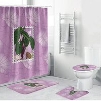 Aloha Hawaii Kalo Bathroom Set Hawaiian Taro Leaves Stylized Stamp LT14 Bathroom Set (4 pcs) Purple - Polynesian Pride