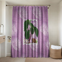 Aloha Hawaii Kalo Bathroom Set Hawaiian Taro Leaves Stylized Stamp LT14 Shower Curtain Only Purple - Polynesian Pride