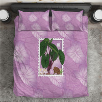 Aloha Hawaii Kalo Bedding Set Hawaiian Taro Leaves Stylized Stamp LT14 Purple - Polynesian Pride