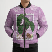 Aloha Hawaii Kalo Bomber Puffer Jacket Hawaiian Taro Leaves Stylized Stamp LT14 - Polynesian Pride