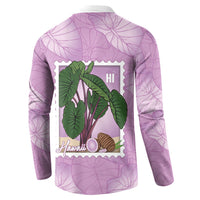 Aloha Hawaii Kalo Button Sweatshirt Hawaiian Taro Leaves Stylized Stamp LT14 - Polynesian Pride