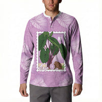 Aloha Hawaii Kalo Button Sweatshirt Hawaiian Taro Leaves Stylized Stamp LT14 - Polynesian Pride