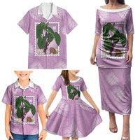 Aloha Hawaii Kalo Family Matching Puletasi and Hawaiian Shirt Hawaiian Taro Leaves Stylized Stamp LT14 - Polynesian Pride