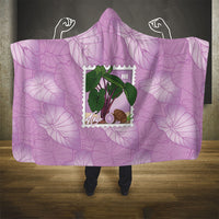 Aloha Hawaii Kalo Hooded Blanket Hawaiian Taro Leaves Stylized Stamp LT14 - Polynesian Pride
