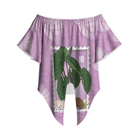 Aloha Hawaii Kalo Off Shoulder Wrap Waist Top Hawaiian Taro Leaves Stylized Stamp LT14 - Polynesian Pride
