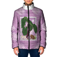 Aloha Hawaii Kalo Padded Jacket Hawaiian Taro Leaves Stylized Stamp LT14 Men Purple - Polynesian Pride