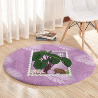 Aloha Hawaii Kalo Round Carpet Hawaiian Taro Leaves Stylized Stamp LT14 - Polynesian Pride