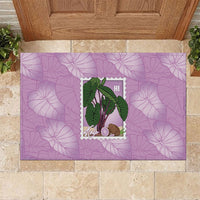 Aloha Hawaii Kalo Rubber Doormat Hawaiian Taro Leaves Stylized Stamp LT14 Purple - Polynesian Pride