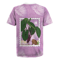 Aloha Hawaii Kalo Rugby Jersey Hawaiian Taro Leaves Stylized Stamp LT14 - Polynesian Pride