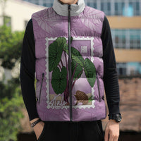Aloha Hawaii Kalo Sleeveless Puffer Jacket Hawaiian Taro Leaves Stylized Stamp LT14 - Polynesian Pride