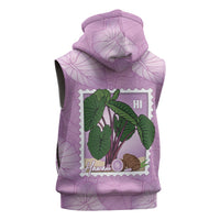 Aloha Hawaii Kalo Sleeveless Zip Hoodie Hawaiian Taro Leaves Stylized Stamp LT14 - Polynesian Pride