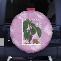 Aloha Hawaii Kalo Spare Tire Cover Hawaiian Taro Leaves Stylized Stamp LT14 No hole Purple - Polynesian Pride