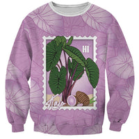 Aloha Hawaii Kalo Sweatshirt Hawaiian Taro Leaves Stylized Stamp LT14 Unisex Purple - Polynesian Pride