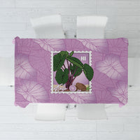 Aloha Hawaii Kalo Tablecloth Hawaiian Taro Leaves Stylized Stamp LT14 Purple - Polynesian Pride