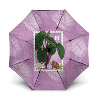 Aloha Hawaii Kalo Umbrella Hawaiian Taro Leaves Stylized Stamp LT14 One Size Folded 11.42 inch Opened Diameter 37.4 inch Purple - Polynesian Pride
