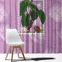 Aloha Hawaii Kalo Window Curtain Hawaiian Taro Leaves Stylized Stamp LT14 - Polynesian Pride