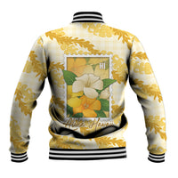 Aloha Hawaii Puakenikeni Baseball Jacket Hawaiian Lei Palaka Motifs Stylized Stamp LT14 - Polynesian Pride