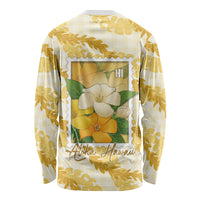 Aloha Hawaii Puakenikeni Long Sleeve Shirt Hawaiian Lei Palaka Motifs Stylized Stamp LT14 - Polynesian Pride