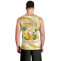 Aloha Hawaii Puakenikeni Men Tank Top Hawaiian Lei Palaka Motifs Stylized Stamp LT14 - Polynesian Pride