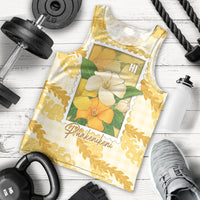 Aloha Hawaii Puakenikeni Men Tank Top Hawaiian Lei Palaka Motifs Stylized Stamp LT14 - Polynesian Pride