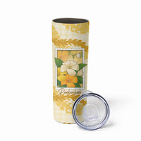 Aloha Hawaii Puakenikeni Skinny Tumbler Hawaiian Lei Palaka Motifs Stylized Stamp LT14 - Polynesian Pride