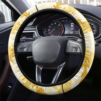 Aloha Hawaii Puakenikeni Steering Wheel Cover Hawaiian Lei Palaka Motifs Stylized Stamp LT14 - Polynesian Pride