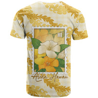 Aloha Hawaii Puakenikeni T Shirt Hawaiian Lei Palaka Motifs Stylized Stamp LT14 - Polynesian Pride