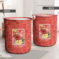 Aloha Hawaii Pua Aloalo Laundry Basket Hawaiian Hibiscus Flowers Stylized Stamp LT14 - Polynesian Pride
