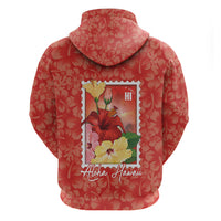 Aloha Hawaii Pua Aloalo Hoodie Hawaiian Hibiscus Flowers Stylized Stamp LT14 - Polynesian Pride