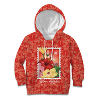 Aloha Hawaii Pua Aloalo Kid Hoodie Hawaiian Hibiscus Flowers Stylized Stamp LT14 Hoodie Red - Polynesian Pride