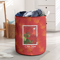 Aloha Hawaii Ohia Lehua Laundry Basket Hawaiian Lei Stylized Stamp LT14 Red - Polynesian Pride