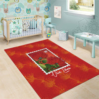 Aloha Hawaii Ohia Lehua Area Rug Hawaiian Lei Stylized Stamp LT14 - Polynesian Pride
