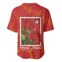 Aloha Hawaii Ohia Lehua Baseball Jersey Hawaiian Lei Stylized Stamp LT14 - Polynesian Pride