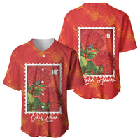 Aloha Hawaii Ohia Lehua Baseball Jersey Hawaiian Lei Stylized Stamp LT14 - Polynesian Pride