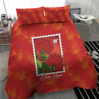 Aloha Hawaii Ohia Lehua Bedding Set Hawaiian Lei Stylized Stamp LT14 - Polynesian Pride