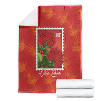 Aloha Hawaii Ohia Lehua Blanket Hawaiian Lei Stylized Stamp LT14 - Polynesian Pride