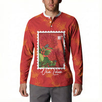 Aloha Hawaii Ohia Lehua Button Sweatshirt Hawaiian Lei Stylized Stamp LT14 - Polynesian Pride