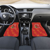 Aloha Hawaii Ohia Lehua Car Mats Hawaiian Lei Stylized Stamp LT14 Set 2pcs - Front Red - Polynesian Pride
