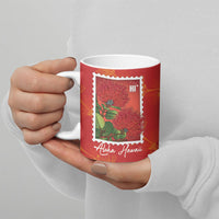 Aloha Hawaii Ohia Lehua Ceramic Mug Hawaiian Lei Stylized Stamp LT14 - Polynesian Pride