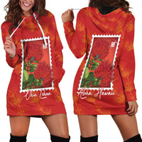 Aloha Hawaii Ohia Lehua Hoodie Dress Hawaiian Lei Stylized Stamp LT14 - Polynesian Pride