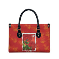 Aloha Hawaii Ohia Lehua Leather Bag Hawaiian Lei Stylized Stamp LT14 - Polynesian Pride