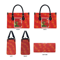 Aloha Hawaii Ohia Lehua Leather Bag Hawaiian Lei Stylized Stamp LT14 - Polynesian Pride