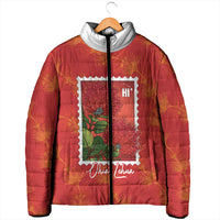 Aloha Hawaii Ohia Lehua Padded Jacket Hawaiian Lei Stylized Stamp LT14 - Polynesian Pride
